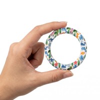 Cincin Gigitan Bayi Berpola Silikon Food Grade 65mm Bebas BPA, Mainan Gigitan Bayi, Cetak Sesuai Pesanan, Cocok dengan Manik 15mm, Pengiriman Cepat