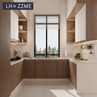 Ensemble de meubles de cuisine modulaires de style Shaker avec armoires murales et rangements, armoire de cuisine gain de place pour usage résidentiel