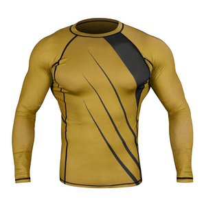 Sublimated <b>Compression</b> Gym Rash Guard Long Sleeves Breathable Nylon <b>Shirt</b> with Sun Protection Custom Logo <b>Men</b> <b>Compression</b> <b>shirts</b> - Product Image 2