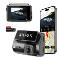 Caméra embarquée double objectif HD 4K+2K, double caméra avant et arrière, DVR de voiture, caméra embarquée double objectif, Wifi, GPS, dashcam 4K