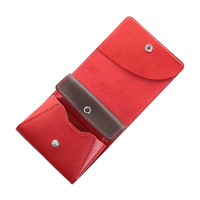 Dompet Lipat Dua Kulit Asli Praktis, Dompet Mini Ramping, Penyimpanan Koin Saku Kartu, Dompet Ringan BR8253