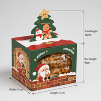 Boîtes cadeaux de Noël, boîtes à pâtisserie, boîtes à biscuits croquants flocon de neige, boîtes à nougat, boîtes à toffee avec fenêtre, en carton blanc, à transporter à la main