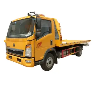 Good Quality SINOTRUK HOWO Flatbed Towing Wrecker Tow Truck 4T China Manufactured Small One-two Towing Wrecker Car Price