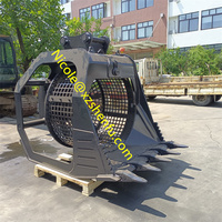 Ember layar putar Mini, 1.5 Ton-5, 5 Ton, ekskavator batu tanah, Penyaring, ember layar putar untuk taman botani