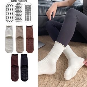 Custom Logo Anti Slip Gym Fitness <b>Socks</b> Custom Embroidery Logo Grip Yoga Pilates <b>Socks</b> for Women - Product Image 5
