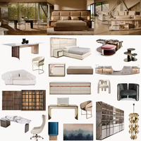 Lit en cuir de luxe moderne avec tête de lit intégrée, cadre de lit king size, lit capitonné italien avec éclairage LED et tables de chevet intégrées