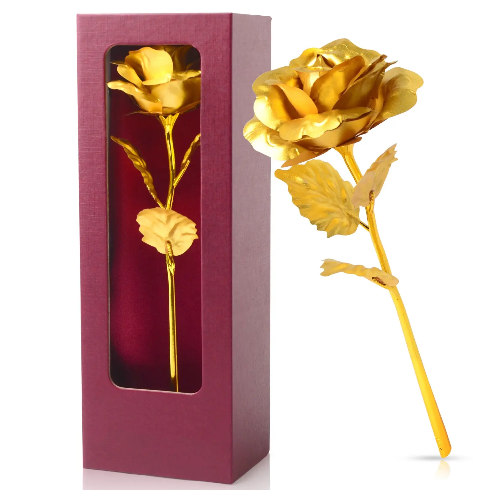 24K gold rose simulation flower birthday Valentine's day New Year wedding anniversary creative gift