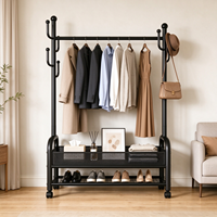 Séchoir à linge moderne et robuste en acier au carbone doublement mobile, de haute qualité, pour salon et balcon, peu encombrant et détachable