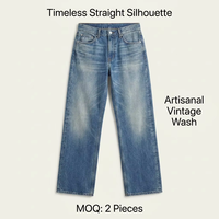 Eisblaue Denim-Jeans mit Lightning Wave Waschung, leicht ausgestelltem Bein, Cat Whisker-Effekt, geradem Schnitt, mittlerer Bundhöhe, lockerer Passform, sexy amerikanischer Casual-Look für den Sommer