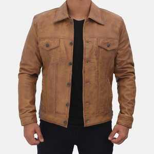 แจ็กเก็ตหนังแฟชั่นสำหรับผู้ชายเสื้อแจ็กเก็ตหนังแฟชั่นแบบสั่งตัดสไตล์ลำลองลายพื้นสำหรับฤดูหนาวสินค้าขายดี - Product Image 1