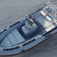 Bateau pneumatique semi-rigide de luxe CE 480, coque rigide en fibre de verre, coque en V profond, Orca Hypalon PVC, à vendre