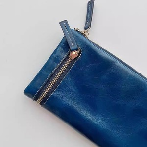 <span class=keywords><strong>Portafoglio</strong></span> Lungo in Vera Pelle Premium Hongli per Donne, Pochette Vintage Personalizzata <span class=keywords><strong>Blu</strong></span> Lucido - Product Image 2
