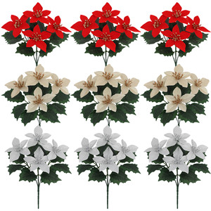 Vente en Gros Simulation 5 Fourchettes Fausses Fleurs de Noël Chèvrefeuille Artificiel Décoration d'Intérieur de Vacances Fleurs de Simulation - Product Image 5