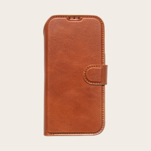 Funda <span class=keywords><strong>de</strong></span> Cuero Genuino Marrón con Acabado <span class=keywords><strong>de</strong></span> Cera para <span class=keywords><strong>iPhone</strong></span> 17 Pro, Estilo Libro, con Tapa Magnética y Protectora - Product Image 2