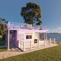 Conteneur mobile préfabriqué personnalisé de 20 pieds pour restaurant et café, bar avec panneaux sandwich en acier, design moderne, écologique
