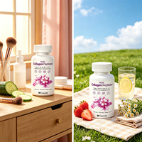 Capsules de collagène végétalien pur naturel OEM avec acide hyaluronique, biotine et vitamine C pour une peau jeune et un soutien de la longévité cutanée