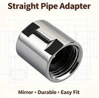 Raccord de tuyau droit 1/2" FF en laiton chromé, adaptateur de connexion de tuyau d'eau à filetage femelle pour système de plomberie de salle de bain