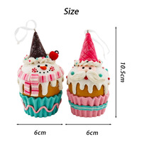 Handgemachte Cupcake Weihnachts dekor Glitter mit Schneemann und Santa hängenden Ornament für Weihnachts baum Kegel Weihnachts feier Dekoration