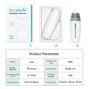 Bio Needle H24 Hydra Microneedle Stamp, 24 Puntas Ajustables de 0 a 1.5 mm, <span class=keywords><strong>Dermapen</strong></span> para Infusión de Suero, para <span class=keywords><strong>Tratamiento</strong></span> de Belleza de la Piel en Salón y en Casa - Product Image 6