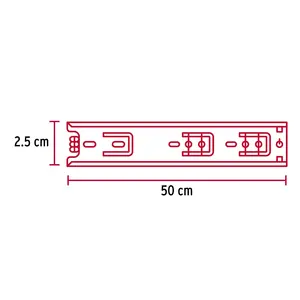 Borsa Master con 40 unità con 2 diapositive estensione 50 cm p-cassetto, larghezza 2.5 cm - Product Image 3