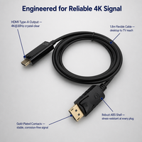 Cable DP a HDMI 4K 30Hz, Adaptador DisplayPort a HDMI con Chip Integrado, Conversor de Video para Laptop, PC, Monitor, Proyector