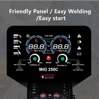 Machine à souder MIG250C 4-en-1 MIG Gaz/Sans Gaz MAG MMA TIG Inverseur Soldadora MIG pour usage domestique, bricolage, construction, ferme MOQ 1 unité
