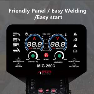 آلة لحام MIG250C 4 في <span class=keywords><strong>1</strong></span> متعددة الوظائف (MIG بالغاز/بدون غاز، MAG، MMA، TIG) للاستخدام المنزلي وأعمال البناء والزراعة، الحد الأدنى للطلب قطعة واحدة - Product Image 3