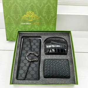 مجموعة محافظ فاخرة جديدة لعام 2024 مكونة من <span class=keywords><strong>3</strong></span> قطع مقاومة للماء بسحاب من البوليستر، محفظة طويلة قابلة للطي مع حامل بطاقات للرجال والنساء للأعمال والعطلات - Product Image 1