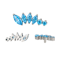 En gros ASTM F136 Titane Filetage Interne Top Lèvre Helix Oreille Piercing Boucle D'oreille Nez Anneaux Bijoux De Corps