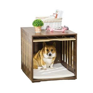 Möbel Stil Holz Hunde kiste Beistell tisch mit abnehmbarer Tür Modernes Holz Hundehütte Kiste Bett mit Kissen - Product Image 1
