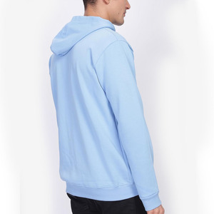 Sweat à capuche en molleton de coton 100% à manches longues à motif solide à la mode personnalisé pour hommes tenue décontractée pour l'automne/hiver - Product Image 3