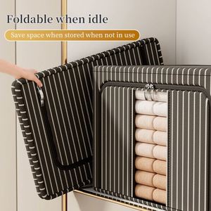 Boîte de rangement en tissu Oxford pliable pour couettes, sac de rangement pour vêtements de garde-robe, boîte organisatrice de vêtements et couettes pour la maison, vente en gros - Product Image 5