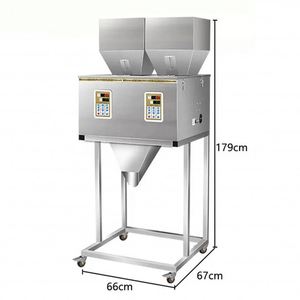 Machine de pesage et de remplissage de petits sachets pour épices, noix, céréales, poudres sèches et sel, avec double trémie doseuse, machine d'emballage et moteur principal - Product Image 6