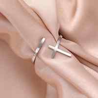 Myshape Fashion – Nouveaux Anneaux Ouverts Minimalistes Croisés pour Femmes et Hommes en Acier Inoxydable – Bagues Ajustables Simples et Tendance – Cadeau Bijou