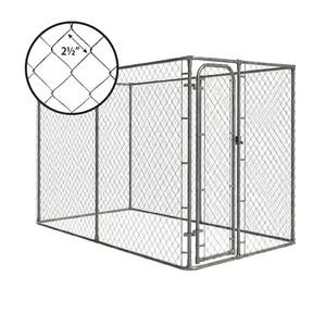 Galvanized Cheap 10x10x6 Heavy Duty Outdoor Chain Link Large Dog Run Kennel Panel House Enclosure Metal Cage