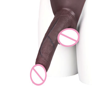 FAAK Grand <span class=keywords><strong>String</strong></span> en Silicone <span class=keywords><strong>Gode</strong></span> Creux Couleur Noire Sangle sur Pénis Manches Culotte Agrandisseur de Bite Extender Adult Sex Toys pour Hommes - Product Image 2
