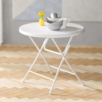 Table ronde de salle à manger pliante de camping en plastique blanc portable de 6 pieds pour l'extérieur et personnalisée en usine pour événement, fête avec 4 chaises