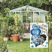 Rosa Blumen-Gartenflagge zum Vatertag, wasserdichte Außendekoration als Geschenk für Mama
