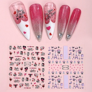 Set de Calcomanías Autoadhesivas para <span class=keywords><strong>Uñas</strong></span> con Diseño 3D para el Día de San Valentín, en Negro, <span class=keywords><strong>Blanco</strong></span> <span class=keywords><strong>y</strong></span> <span class=keywords><strong>Rosa</strong></span>, con Diseño de Flores, Dulces <span class=keywords><strong>y</strong></span> Corazones, para Salón de <span class=keywords><strong>Uñas</strong></span> - Product Image 4