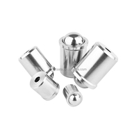 Plongeur à ressort à bille en acier inoxydable 18-8, modèle lisse, avec collier et bille en acier inoxydable
