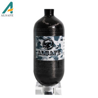 ALSAFE-Réservoir d'air haute pression en fibre de carbone Hpa 48ci/0.8L 68ci/1.12L, bouteille de gaz PCP 300Bar, certifié CE