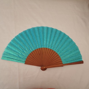 23cm en bois pliant à la main <span class=keywords><strong>Fan</strong></span> <span class=keywords><strong>Club</strong></span> Dance Party en stock Bling Iron Wood Fabric pour la promotion de bijoux - Product Image 2