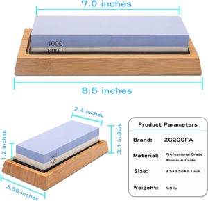 Ensemble de pierres à aiguiser 3-en-1 écologiques, manuelles, double face, multi-grains 400/6000 pour cuisine et usage domestique - Product Image 6
