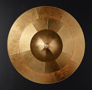 Lámpara colgante de fibra grande Viall de Hotel Vintage de lujo, iluminación colgante de seda, candelabro dorado <span class=keywords><strong>Icaro</strong></span> - Product Image 4