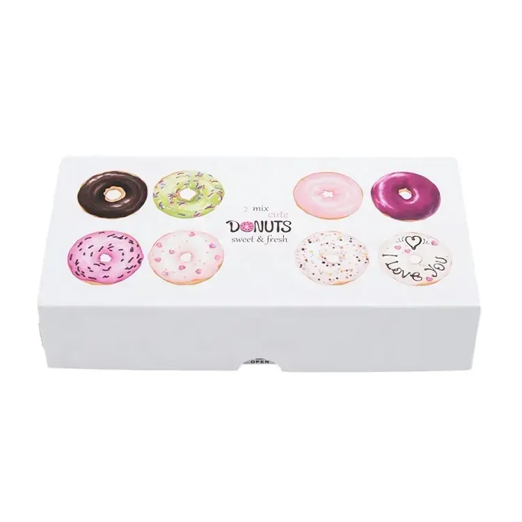Boîtes jetables personnalisées de qualité alimentaire boîte à gâteau de mariage boîte d'emballage pliable en papier kraft donut mochinut pour donut donut