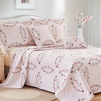 KOSMOS Microfibra 3 piezas Bedcover Coverlet Colcha Set Colcha Lujo
