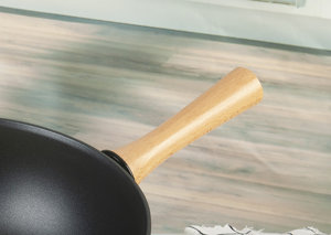 Venta al por mayor 30CM para <span class=keywords><strong>Amazon</strong></span> Venta caliente fundición a presión <span class=keywords><strong>de</strong></span> aluminio antiadherente Wok Pan con mango <span class=keywords><strong>de</strong></span> madera - Product Image 6