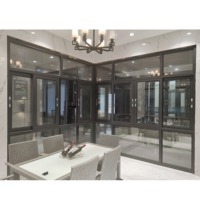 Fenêtre coulissante pliante Fuson pour terrasse, vitrage insonorisé, fenêtres en aluminium coulissantes pour balcon, grande fenêtre vitrée