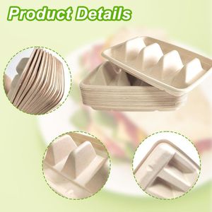 <strong>Disposable</strong> <strong>Taco</strong> <strong>Holder</strong> Pulp Fiber Plates <strong>Disposable</strong> <strong>Taco</strong> Plates With 3 Dividers for Party <strong>Taco</strong> Tray <strong>Holder</strong> - Product Image 2