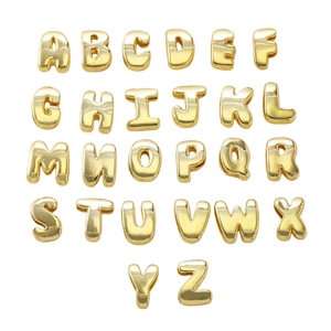 Jinyuan Pandahall 18K liontin huruf emas 26 buah rak pelapis kuningan dengan pengaturan Bezel zirkon perhiasan - Product Image 1